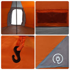 Tipi Zelt mit Dach Grau und Orange 492 x 492 x 275 cm Taft