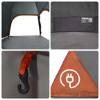 Hütten-Zelt mit Dach Grau und Orange 370 x 230 x 185 cm Taft