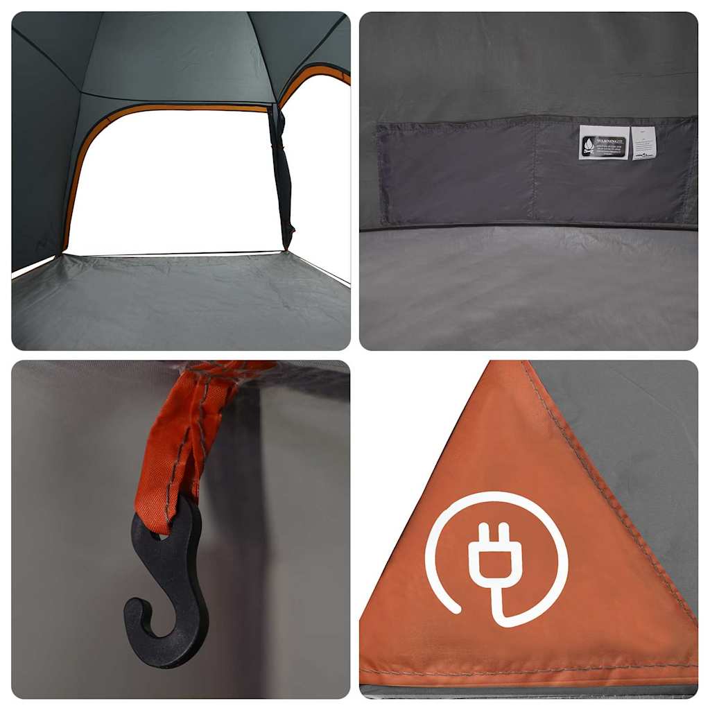 Hütten-Zelt mit Dach Grau und Orange 370 x 230 x 185 cm Taft