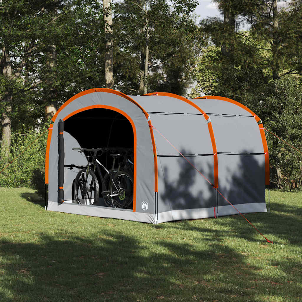Zelt mit Dach Grau und Orange 268 x 240 x 191 cm Polyester
