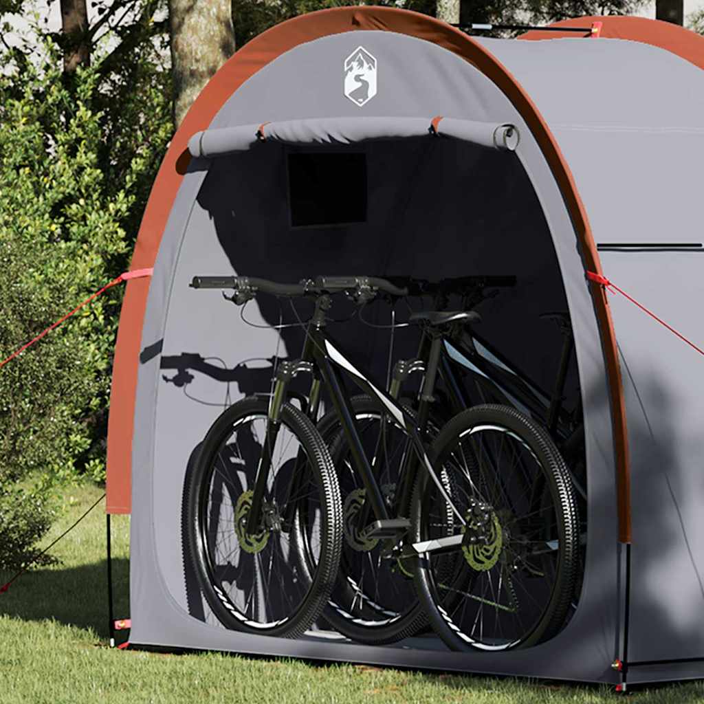 Fahrradgarage mit Dach Grau und Orange 210 x 90 x 174 cm