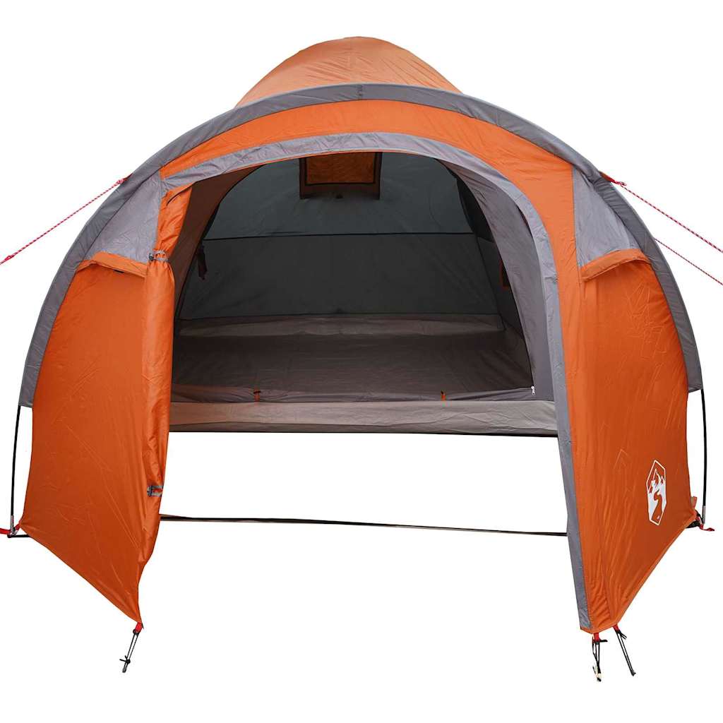 Kuppelzelt Kuppel mit Dach Grau und Orange 384 x 254 x 170 cm