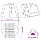 Campingzelt Hütte mit Dach Grün 420 x 420 x 227 cm Polyester