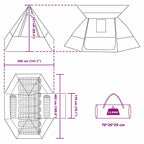 Campingzelt mit Dach Grau und Orange 482 x 360 x 227 cm Taft
