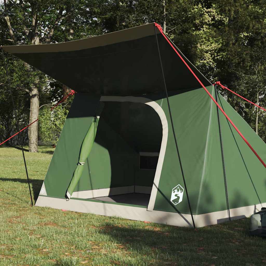 Campingzelt mit Dach mit Speicher Grün 223 x 163 x 130 cm Taft