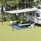 Zeltteppich Blau und Grau 400 x 300 cm Polyethylen
