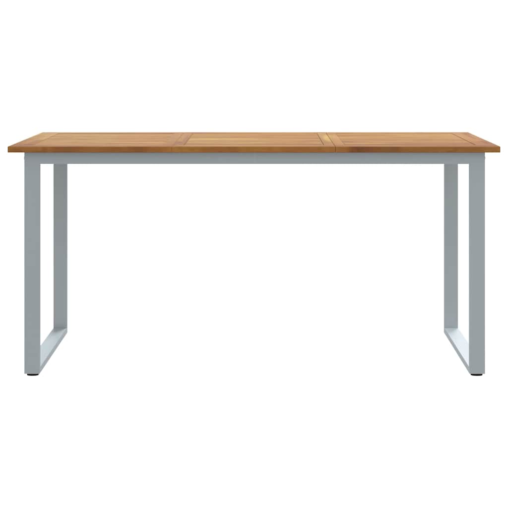 Gartentisch Grau 160 x 80 x 75 cm Massivholz Akazie