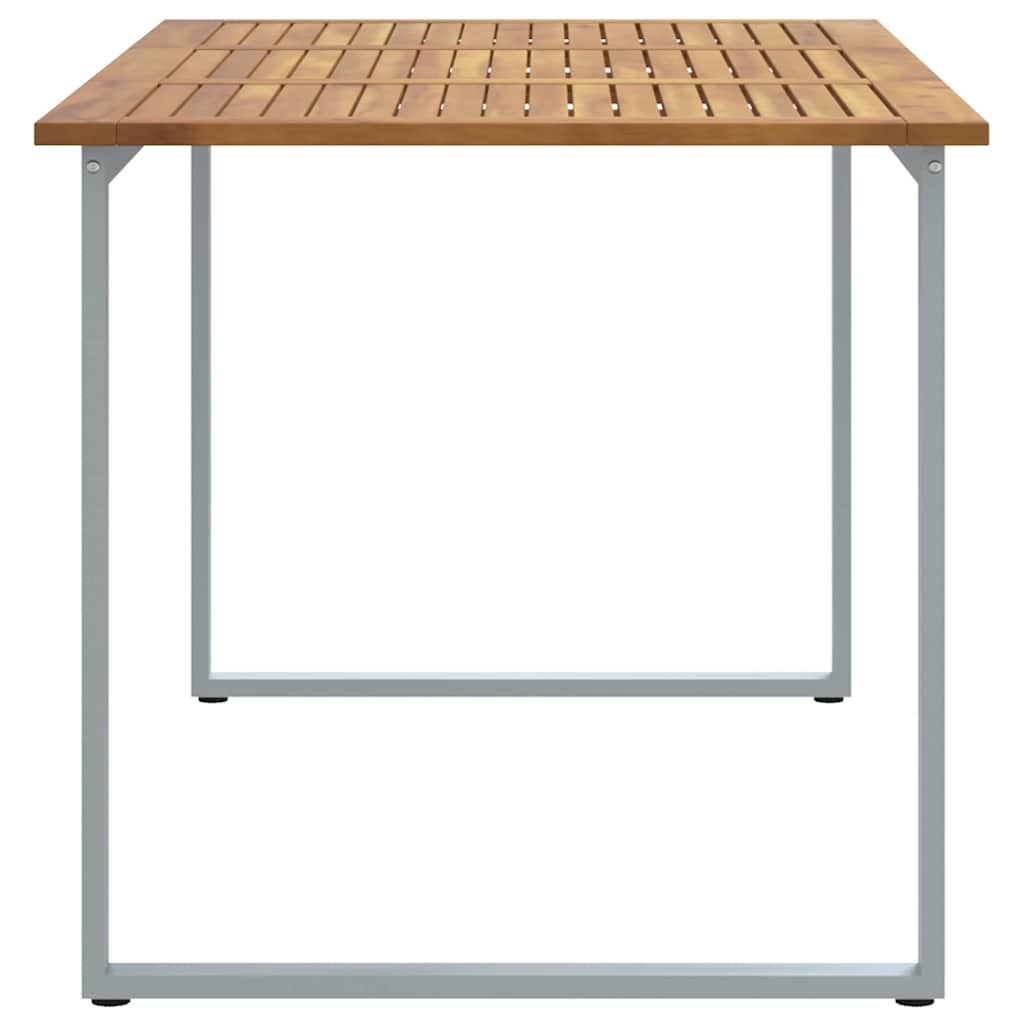 Gartentisch Grau 160 x 80 x 75 cm Massivholz Akazie
