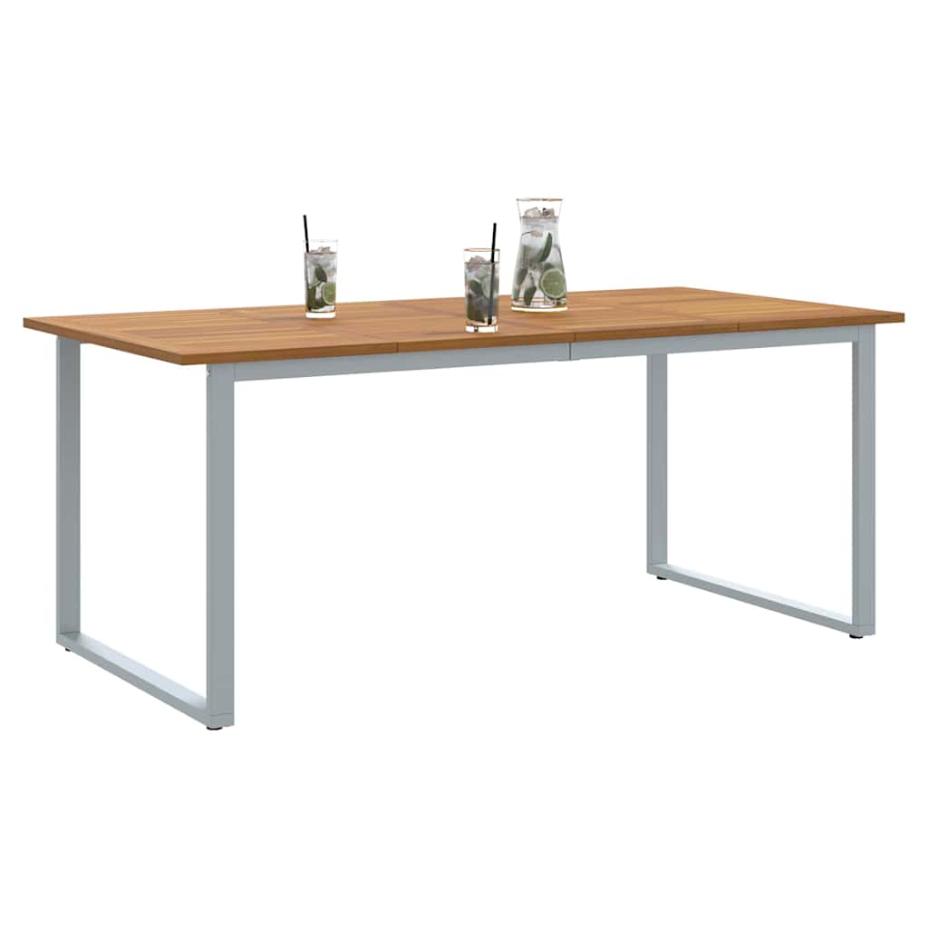 Gartentisch Grau 180 x 90 x 75 cm Massivholz Akazie