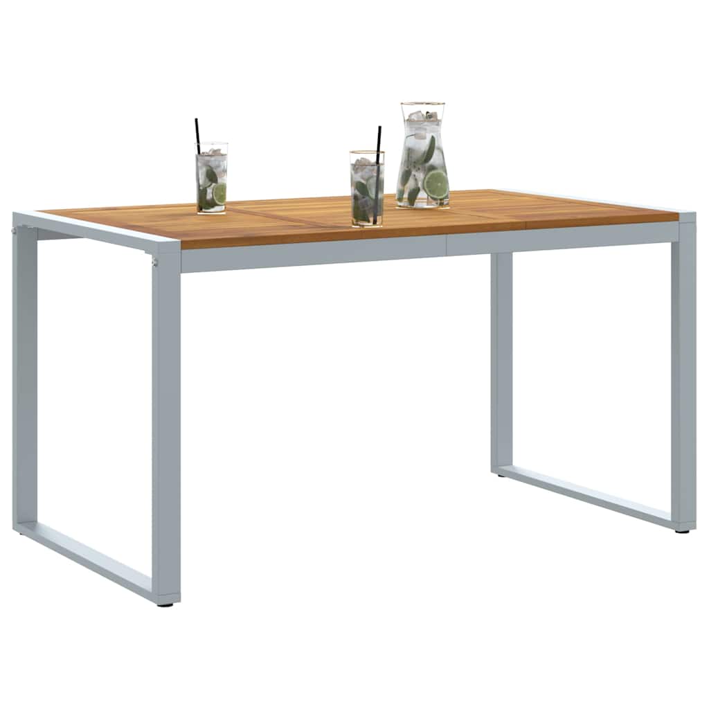 Gartentisch Grau 140 x 80 x 75 cm Massivholz Akazie