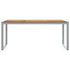 Gartentisch Grau 180 x 90 x 75 cm Massivholz Akazie