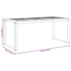 Gartentisch Grau 180 x 90 x 75 cm Massivholz Akazie