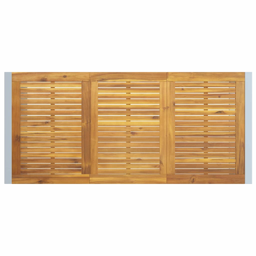 Gartentisch Grau 180 x 90 x 75 cm Massivholz Akazie
