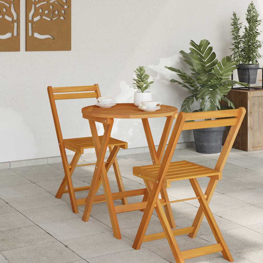 Gartentisch Natur 60 x 60 x 72 cm Massivholz Akazie