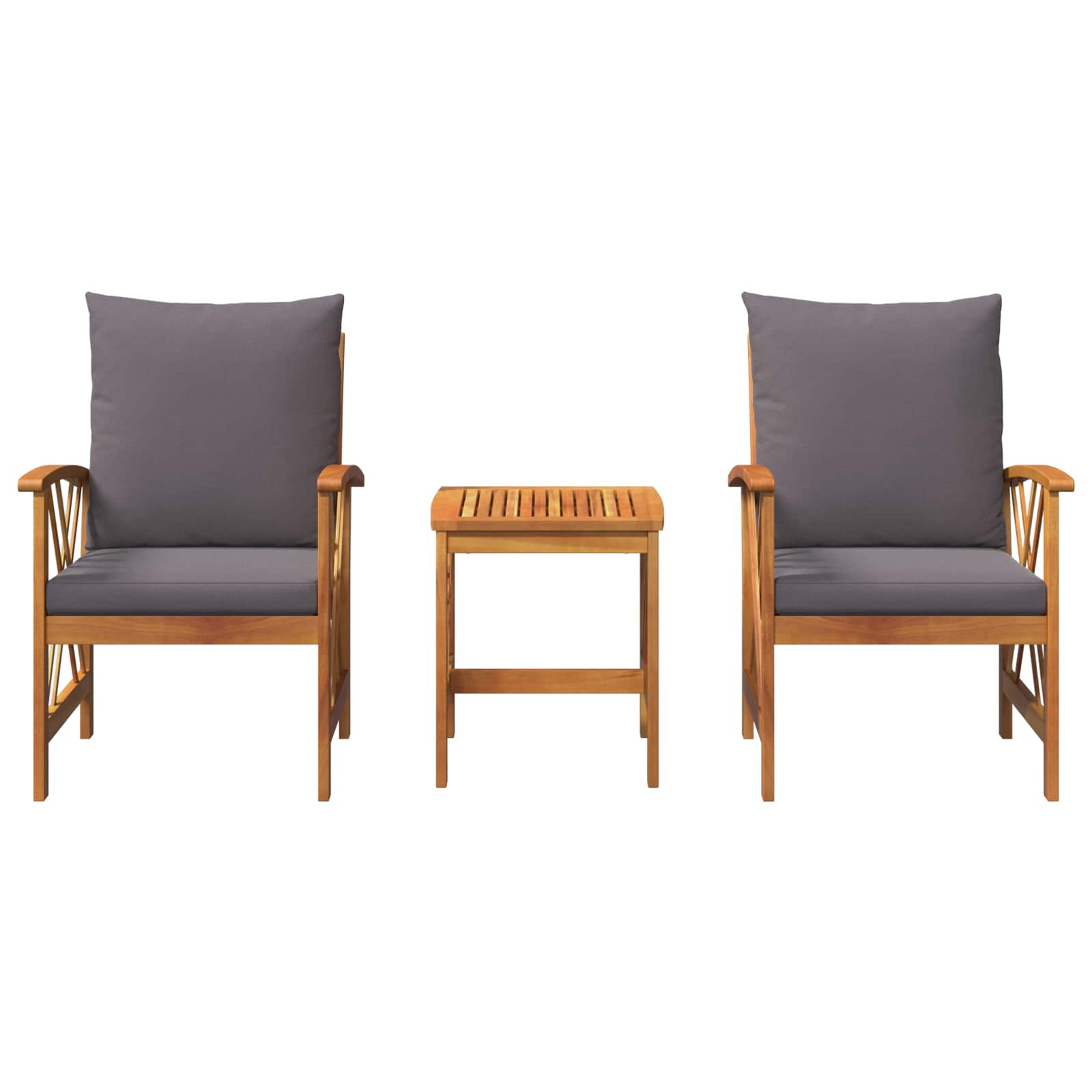 Gartensofa-set mit Kissen 3 pcs Öl-Natur Massivholz Akazie
