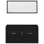 Badezimmermöbel-Set 2 pcs Schwarz Eichen-Optik Holzwerkstoff