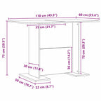 Esstisch Beton Grau 110 x 60 x 75 cm Holzwerkstoff