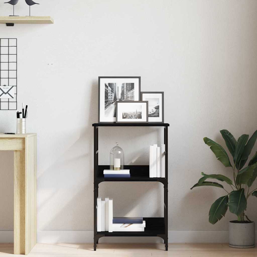 Bücherregal Schwarz Eichen-Optik 50 x 33 x 82 cm Holzwerkstoff