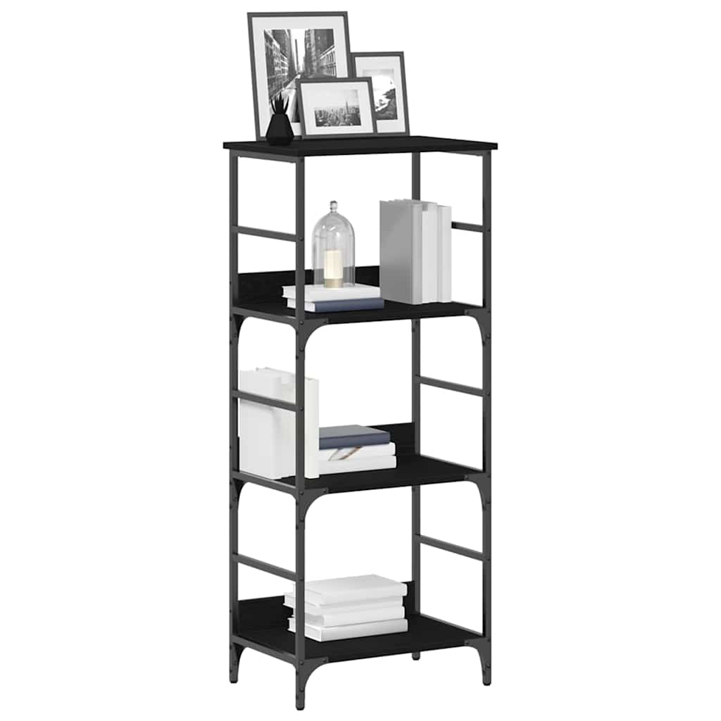 Bücherregal Schwarz Eichen-Optik 50 x 33 x 117,5 cm