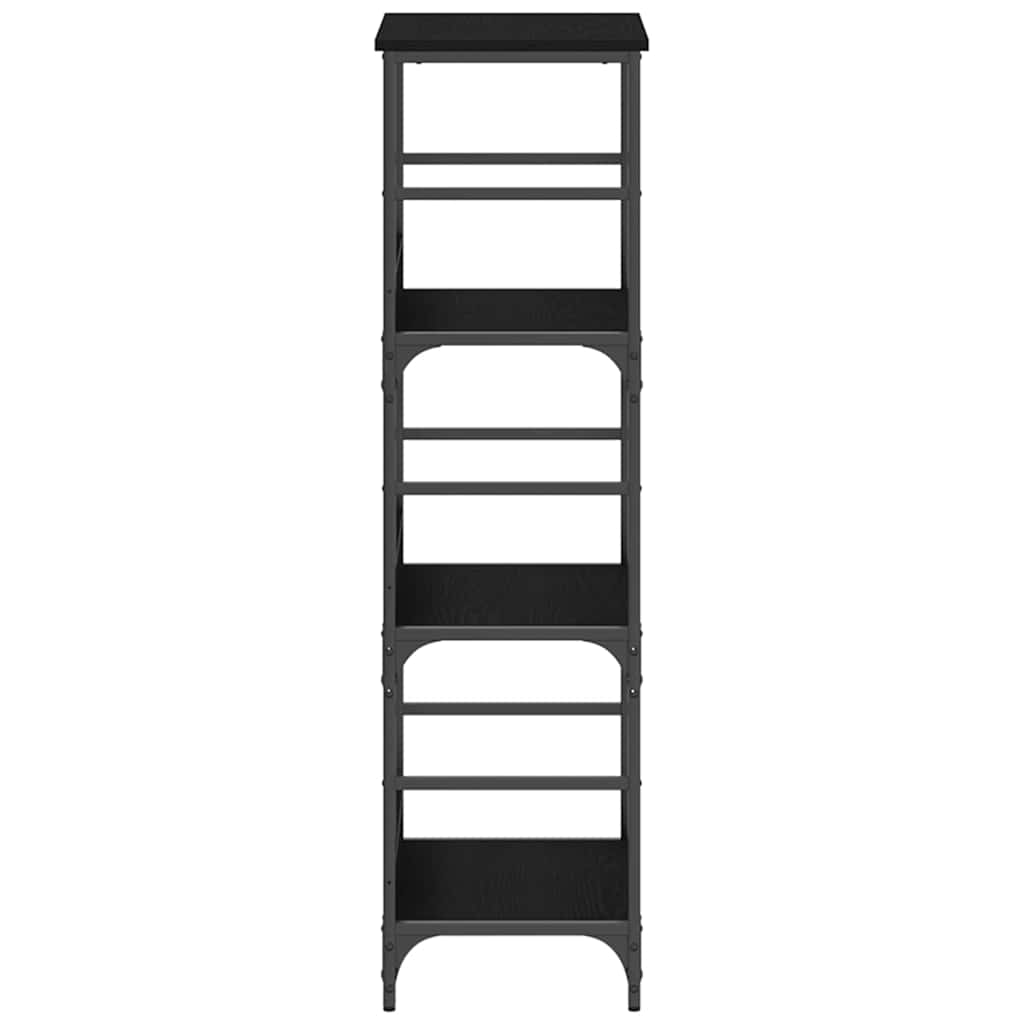 Bücherregal Schwarz Eichen-Optik 50 x 33 x 117,5 cm