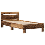 Bettrahmen mit LED Altholz 100 x 200 cm Holzwerkstoff