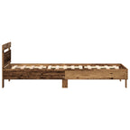 Bettrahmen mit LED Altholz 100 x 200 cm Holzwerkstoff