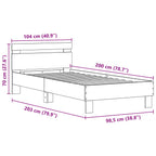 Bettrahmen mit LED Altholz 100 x 200 cm Holzwerkstoff