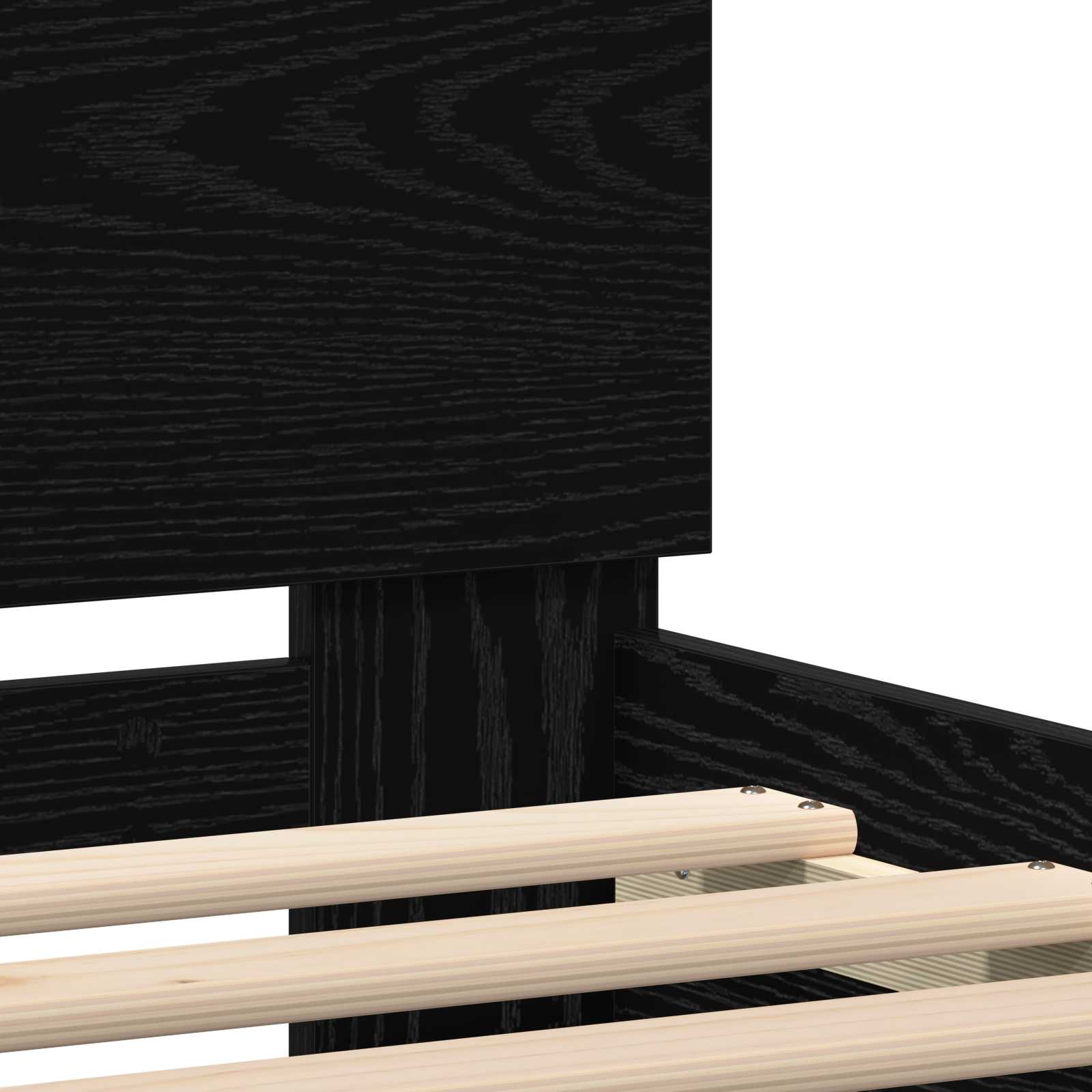 Bettrahmen Schwarz Eichen-Optik 100 x 200 cm Holzwerkstoff