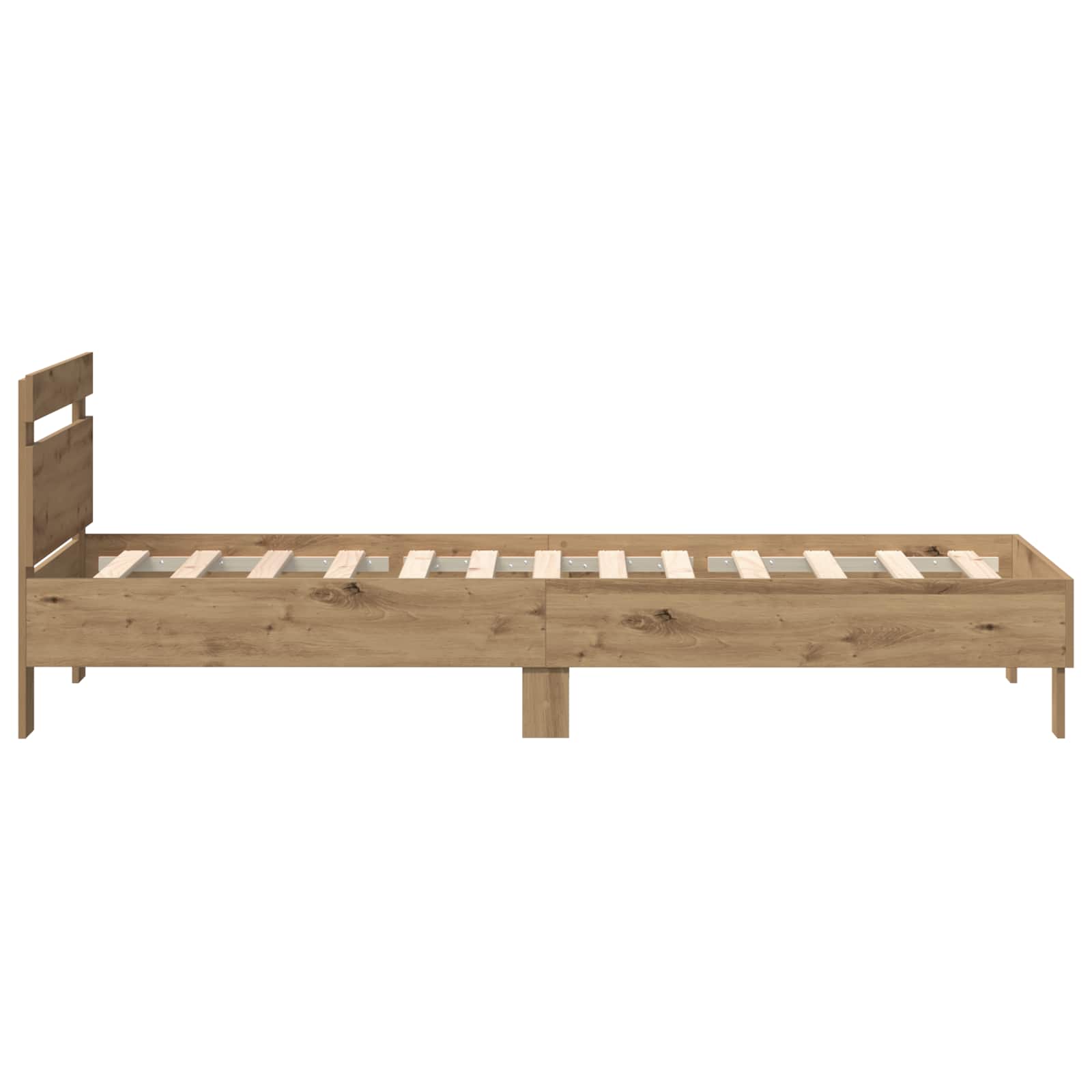 Bettrahmen mit LED Artisan-Eiche 90 x 190 cm Holzwerkstoff