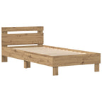 Bettrahmen mit LED Artisan-Eiche 75 x 190 cm Holzwerkstoff