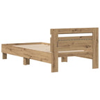 Bettrahmen mit LED Artisan-Eiche 75 x 190 cm Holzwerkstoff