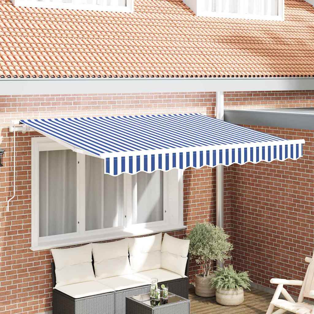 Einziehbare Markise Blau 250 x 200 cm Stoff
