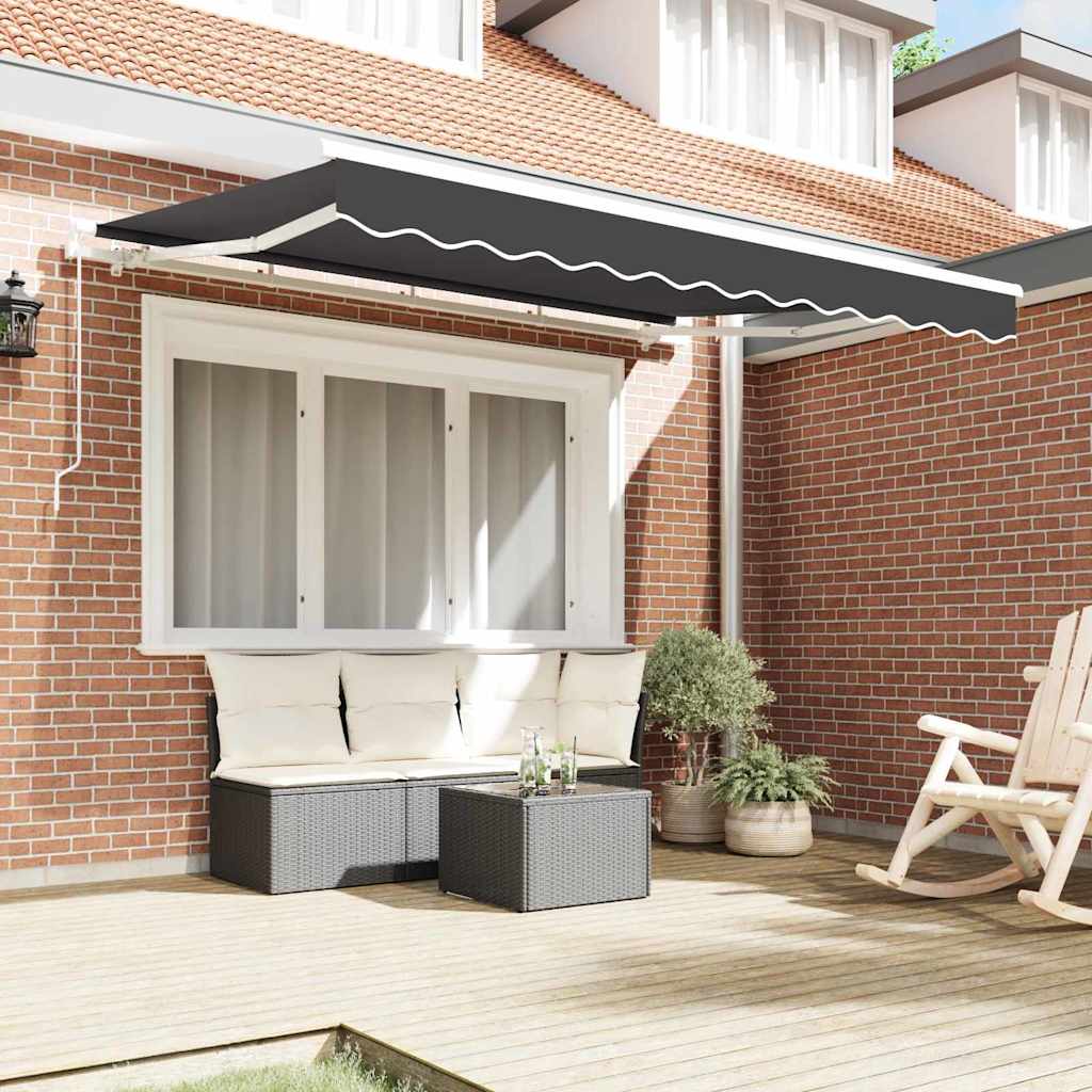 Einziehbare Markise Anthrazit 250 x 200 cm Stoff