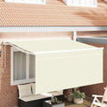 Einziehbare Markise Creme 300 x 200 cm Polyester und Aluminium