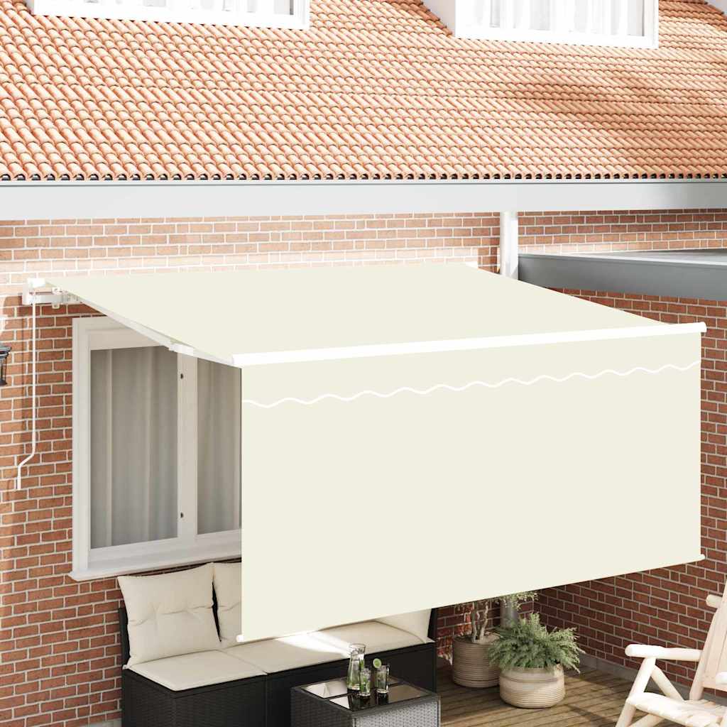 Einziehbare Markise Creme 300 x 200 cm Polyester und Aluminium