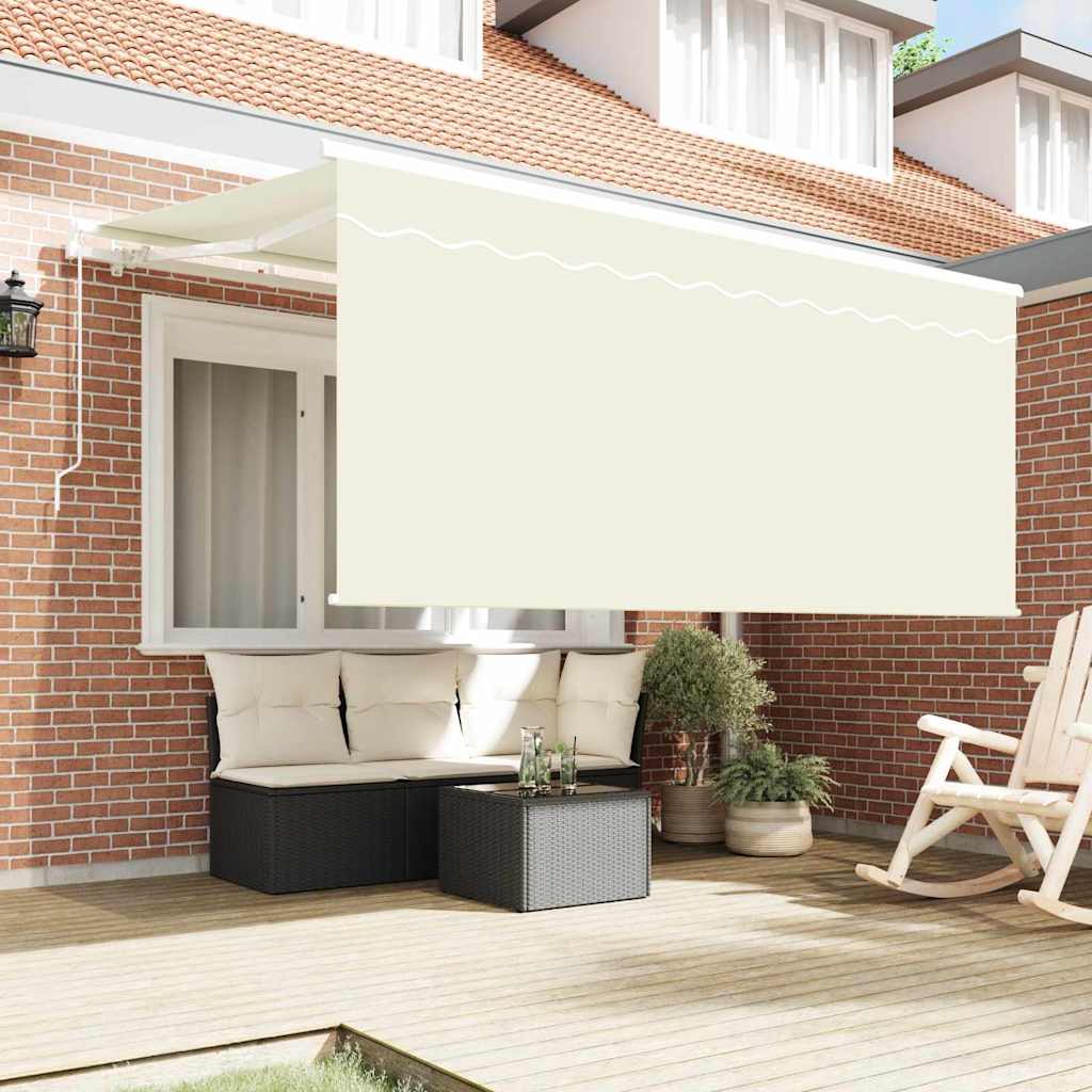 Einziehbare Markise Creme 300 x 200 cm Polyester und Aluminium