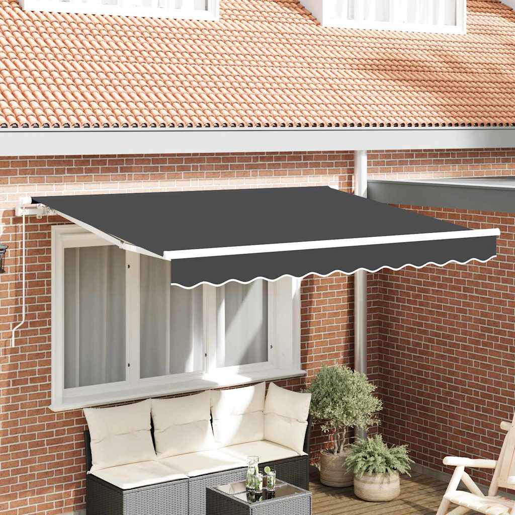 Einziehbare Markise Anthrazit 300 x 200 cm Stoff