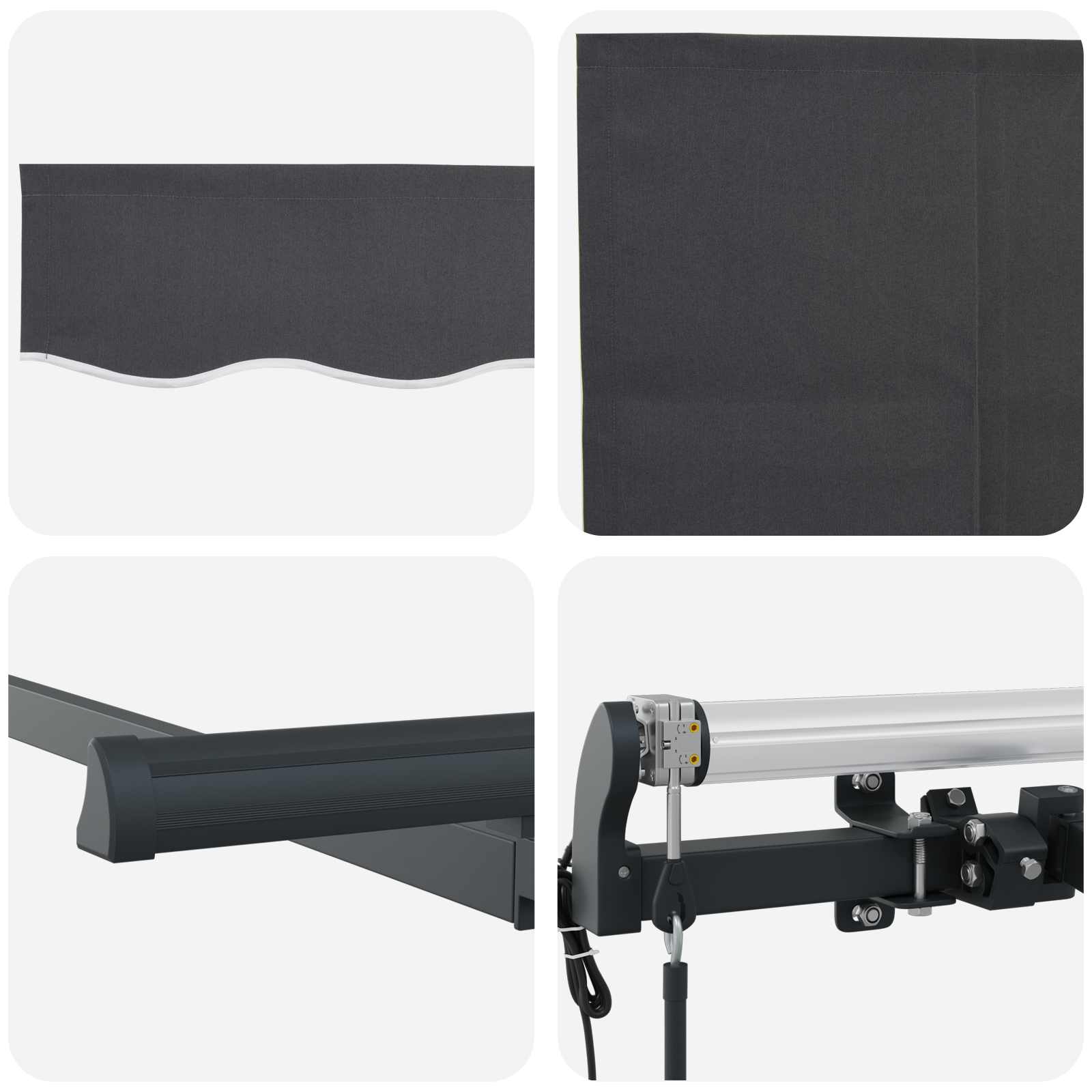 Einziehbare Markise Anthrazit 300 x 200 cm Stoff
