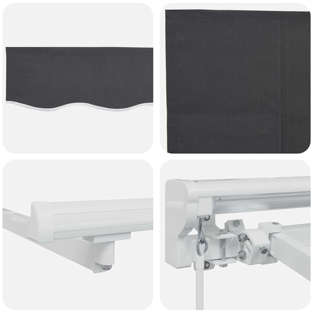 Einziehbare Markise Gestreift Anthrazit 300 x 200 cm Stoff