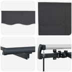 Einziehbare Markise Gestreift Anthrazit 300 x 200 cm Stoff