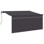 Einziehbare Markise Gestreift Anthrazit 300 x 200 cm Stoff
