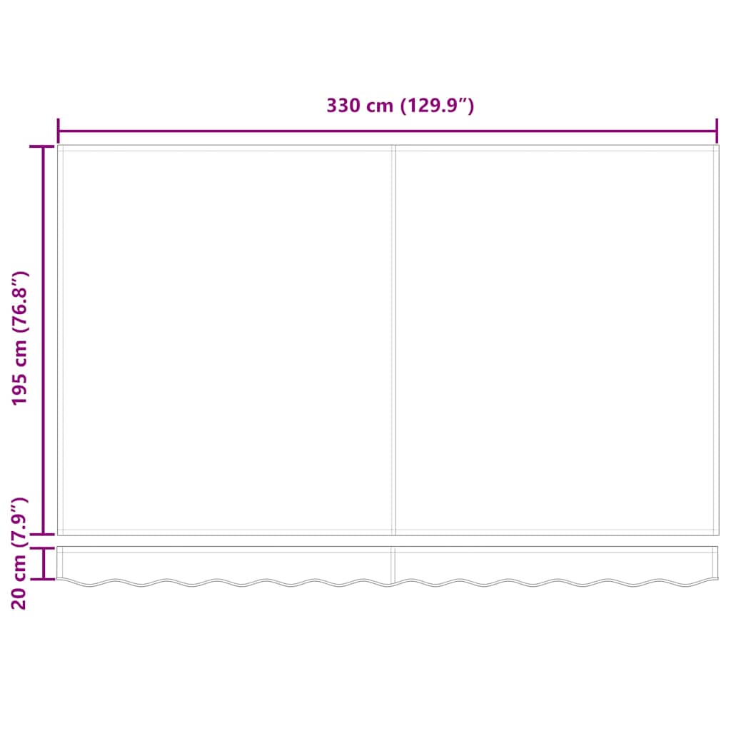 Einziehbare Markise Creme 350 x 200 cm Stoff