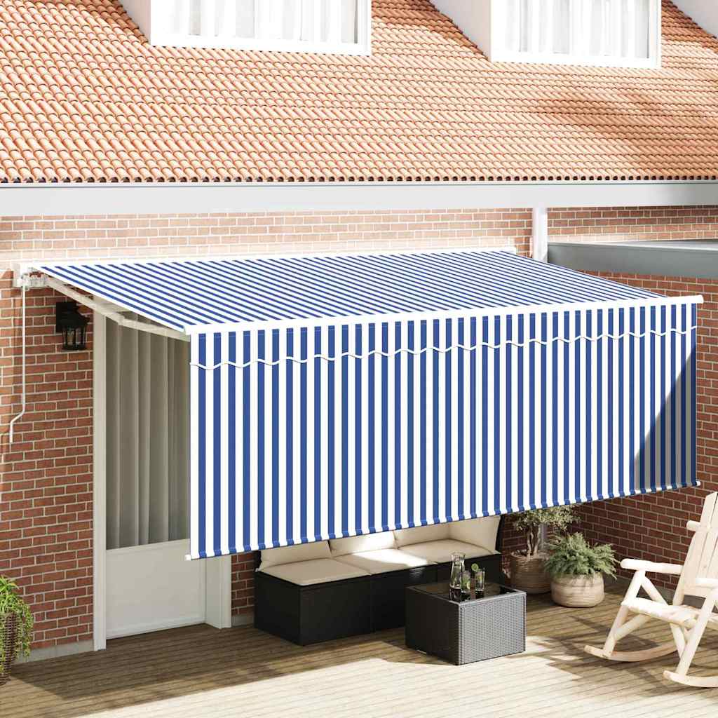 Einziehbare Markise Blau 350 x 200 cm Stoff