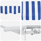Einziehbare Markise Gestreift Blau 350 x 200 cm Stoff