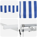 Einziehbare Markise Gestreift Blau 350 x 200 cm Stoff