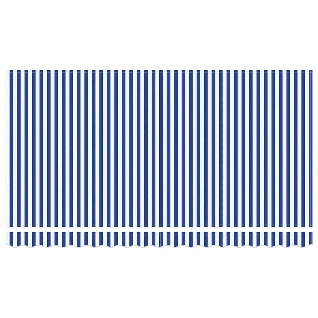Einziehbare Markise Gestreift Blau 350 x 200 cm Stoff