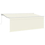 Einziehbare Markise Creme 350 x 200 cm Polyester und Aluminium