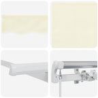 Einziehbare Markise Creme 350 x 200 cm Polyester und Aluminium