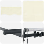 Einziehbare Markise Creme 350 x 200 cm Polyester und Aluminium