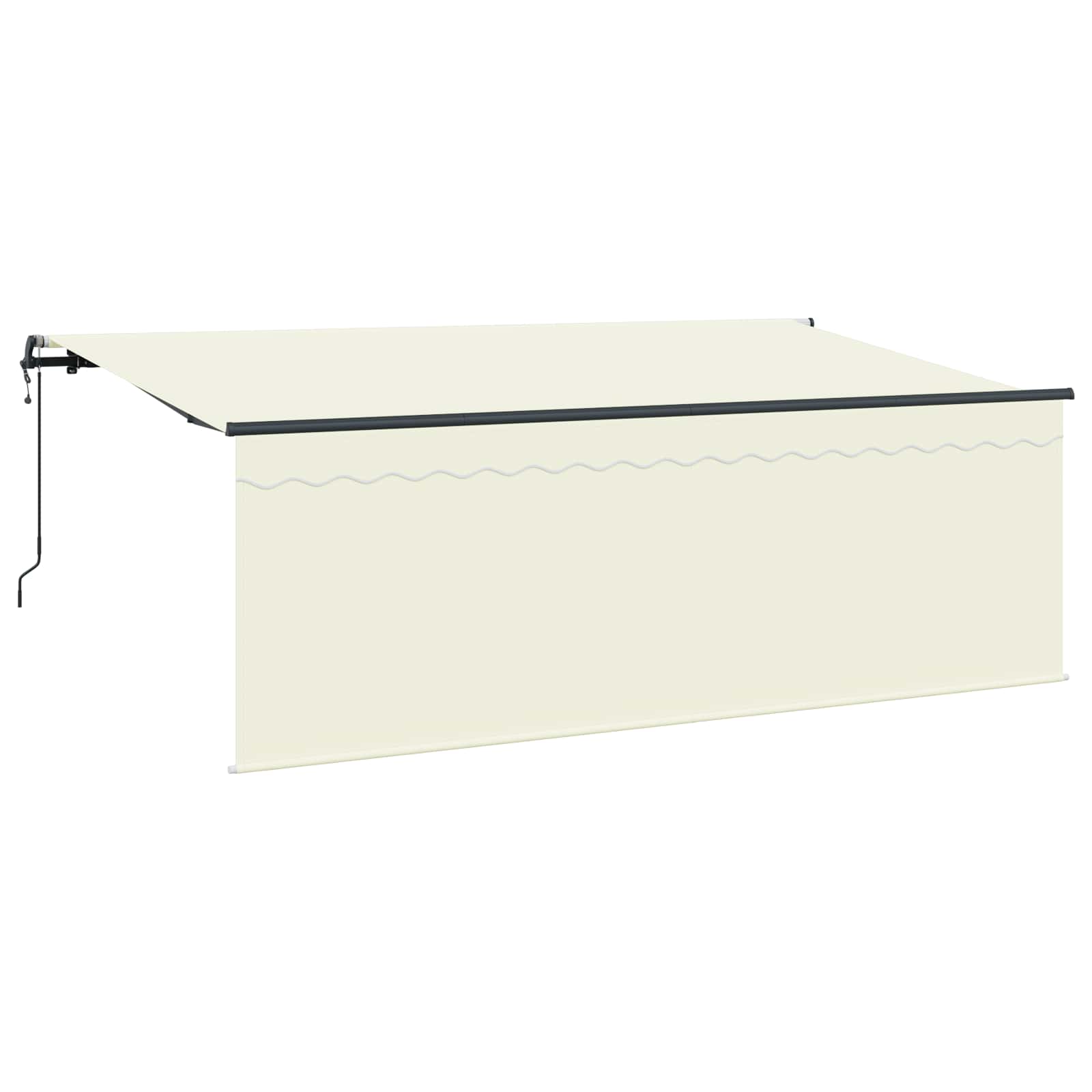 Einziehbare Markise Creme 350 x 200 cm Polyester und Aluminium